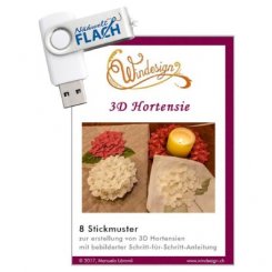 Windesign Stickmuster USB 3D Hortensie (8 Stickmuster)