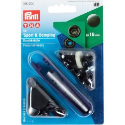 Prym Druckknöpfe Sport &amp; Camping (15 mm/ brüniert/ 10 St./ inkl. Werkzeug)