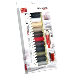 Gütermann Allesnäher + Handmaß + seam-fix mini Nähfaden-Set (11 Farben/ 100 m)