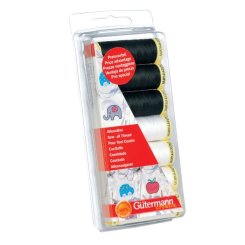 Gütermann Allesnäher Nähfaden-Set (4 x weiß/ 3 x schwarz/ 100 m)