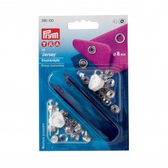 Prym Jersey Ring Druckknöpfe (8 mm/ silberfarbig/ 10 St./ inkl. Werkzeug)