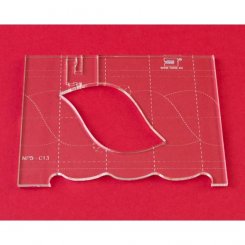 Quilt-Lineal ''Blatt klein'' (Plexiglas 5 mm/ Muster 7x5,5 cm/ Lineal 12,7x16,5 cm)