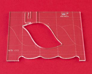 Quilt-Lineal ''Blatt klein'' (Plexiglas 5 mm/ Muster 7x5,5 cm/ Lineal 12,7x16,5 cm)