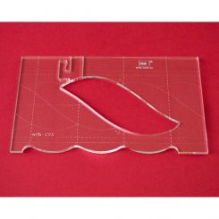 Quilt-Lineal ''Blatt groß'' (Plexiglas 5 mm/ Muster 11x6,3 cm/ Lineal 12,7x20,2 cm)