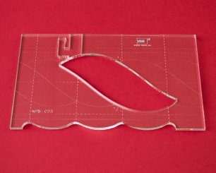 Quilt-Lineal ''Blatt groß'' (Plexiglas 5 mm/ Muster 11x6,3 cm/ Lineal 12,7x20,2 cm)