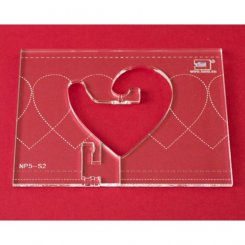 Quilt-Lineal ''Herz klein'' (Plexiglas 5 mm/ Muster 6x6,4 cm/ Lineal 11,5x15 cm)