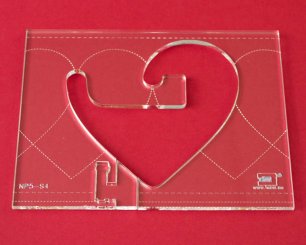 Quilt-Lineal ''Herz groß'' (Plexiglas 5 mm/ Muster 10,2x10 cm/ Lineal 14x16,2 cm)