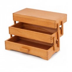 Milward Näh-Bastelkasten Holz (aufklappbar/ 35 x 18 x 18 cm)