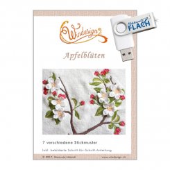Windesign Stickmuster USB Apfelblüten (7 Stickmuster)
