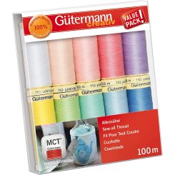 Gütermann Allesnäher Pastell Nähfaden-Set-2 (10 Farben/ 100 m)