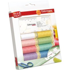 Gütermann Allesnäher Nähfaden-Set (8 Farben/ 100 m + Saummaß)