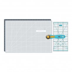 Semplix Schneidematten-Set A3 grau/türkis (Matte 45 x 30 cm)