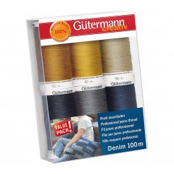 Gütermann Denim Profi-Jeansfaden No.50 Nähfaden-Set-1 (6 x 100 m)