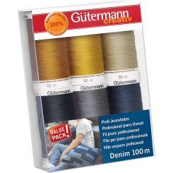 Gütermann Denim Profi-Jeansfaden No.50 Nähfaden-Set-1 (6 x 100 m)