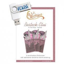 Windesign Stickmuster USB "Besteck Etui" (6 Stickmuster Lace/ in the hoop)