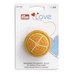 Prym Love Nadelkissen Fixiergewicht Design Orange (Ø 6 cm/ gehäkelt)