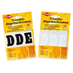 Kleiber Transfer-Bügelbuchstaben (2 Farben/ 44 Buchstab./ 9 Ziffern/ 8 Sonderzei./ 3,5 x 3 cm)