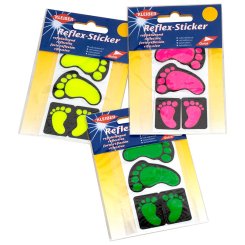 Kleiber Reflex-Sticker Füße (selbstklebend/ 3 Farben / je 4 Sticker)