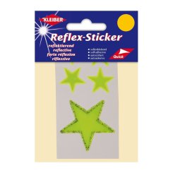 Kleiber Reflex-Sticker Sterne (selbstklebend/ neongelb/ 5 Sticker)