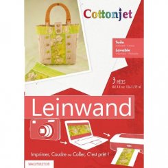 Cottonjet "Canvas'" zum  Aufnähen 3 Stück 21,6 x 27,9 cm (US-Letter)