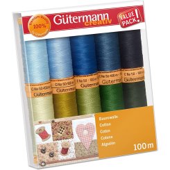 Gütermann Baumwolle Nähfaden-Set-5 (10 Farben/ 100 m)