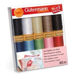 Gütermann Hand Quilting Nähfaden-Set-1 (10 Farben/ 80 m)