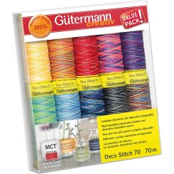 Gütermann Deco Stitch Nähfaden-Set-3 (10 Farben/ 70 m)