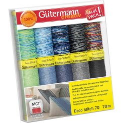 Gütermann Deco Stitch Nähfaden-Set-2 (10 Farben/ 70 m)
