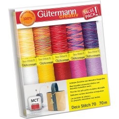 Gütermann Deco Stitch Nähfaden-Set-1 (10 Farben/ 70 m)
