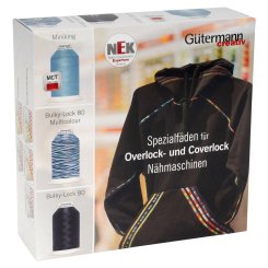 Gütermann Bulky-Lock 80 Bauschgarn-Box (Miniking UNI + Multi/ 16 x 1000 m)