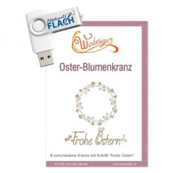 Windesign Stickmuster USB Oster-Blumen-Kranz (8 Stickmuster)