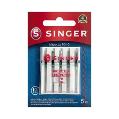 Singer Microtex-Nadel Stärke 70/ System 130/ 705H-M/ 5 Nadeln/ Blister