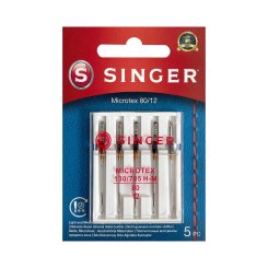 Singer Microtex-Nadel Stärke 80/ System 130/ 705H-M/ 5 Nadeln/ Blister