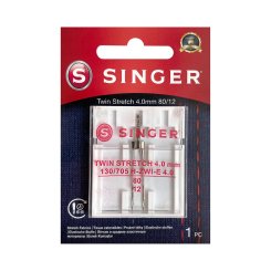 Singer Zwillingsnadel Stretch Stärke 80/ 4,0 mm/ System 130/ 705H-ZWI-E/ 1 Nadel