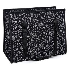 Hemline Gold Mehrzweck Basteltasche (28,5 x 36,5 x 17,8 cm/ schwarz/ weiß)