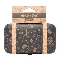 Hemline Gold Premium-Nähset Reiseset (12 x 7 x 2,5 cm / schwarz/ gold)