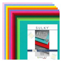 SULKY Felty - Stickfilz 12 Bögen (Polyester/ 1,5 mm/ bunt)