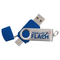 Nähwelt Flach USB Stick 8 GB (USB-A + USB-C Anschluss)