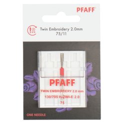 Pfaff Embroidery-Zwillingsnadel Stärke 75/ 2 mm/ System 130/ 705H-ZWI-E/ 1 Nadel