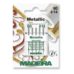 Madeira Sticknadel für Metallgarn Stärke 90/ System 130/705H/ 5 Nadeln
