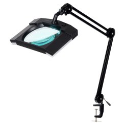 Semplix LED Lupen-Lampe 3D schwarz (Linse 189 mm x 157 mm/ Tischklemme)