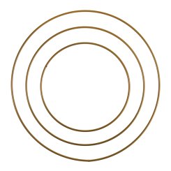 Groves Metallringe 3er-Set (Gold/ Ø 15 cm/ /20 cm/ 25 cm)