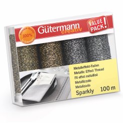 Gütermann Metalleffektfaden-Set Sparkly Col.1 (4 Spulen/ 100 m)