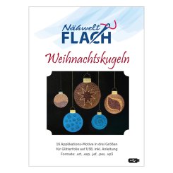 Nähwelt Flach Stickmuster USB "Weihnachtskugeln" (16 Applikations-Motive)