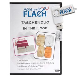 Nähwelt Flach Stickmuster USB "Taschenduo - In the hoop" (5 Stickmuster)