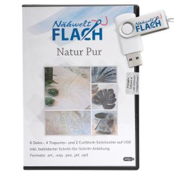 Nähwelt Flach Stickmuster USB "Natur Pur" (12 Stickmuster)