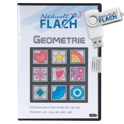 Nähwelt Flach Stickmuster USB "Geometrie" (9 Stickmuster)