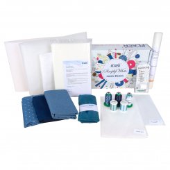 Nähwelt Flach Materialbox "SimplyWhite meets Denim" (OHNE USB-Stick)