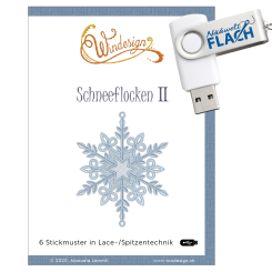 Windesign Stickmuster USB Schneeflocken II (6 Lace Motive)