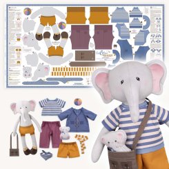 Kullaloo Cut &amp; Sew Panel "DRESS ME BESTIE" EDDY ELEFANT (80 x 155 cm)